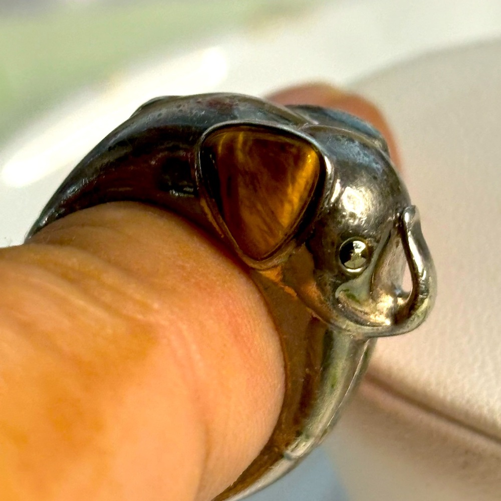Silver Elephant Ring - image 2